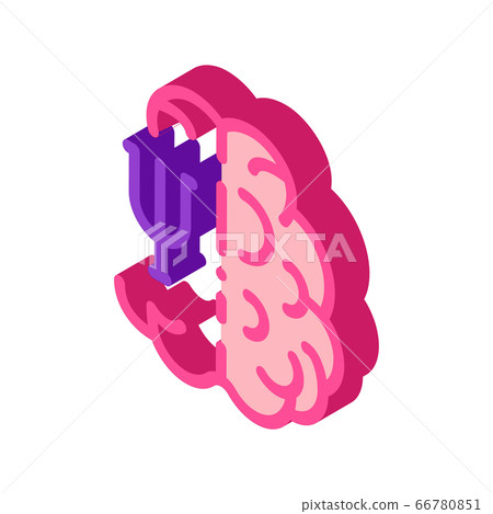 psychologically studied side of brain isometric icon vector illustration 66780851