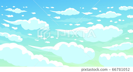 Many clouds float in the sky. Vector Sky - Stock Illustration [66781052 ...
