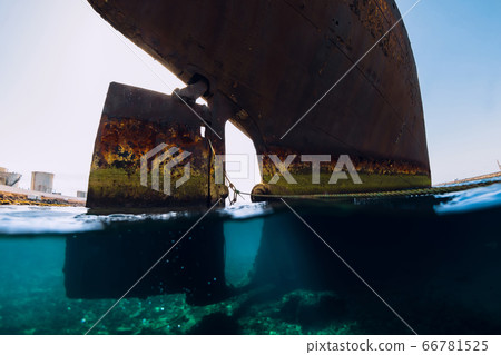 Telamon wreck ship in blue ocean near Arrecife, Lanzarote 66781525
