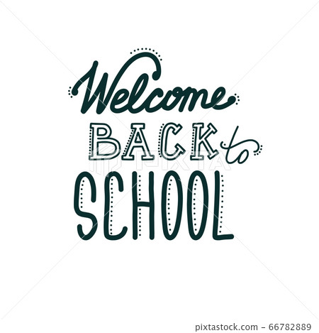 Back to school banner with lettering. Hand drawn inscription. Vector illustration in doodle style 66782889