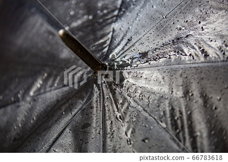 Black polyester umbrella with water drops Black polyester umbrella with water drops 66783618