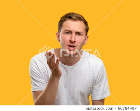 irritated man portrait disagreement quarrel 66784497