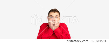 advertisement background surprised man red white advertisement background surprised man red white 66784591