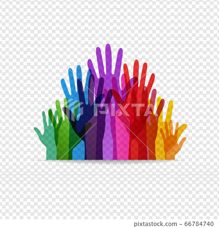 Color Hand Symbols Isolated Transparent Background 66784740