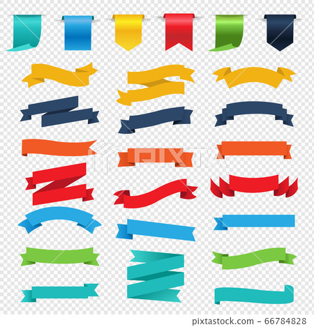 Retro Paper Colorful Ribbons Set Transparent... - Stock Illustration ...