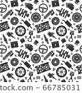 Auto spare parts seamless pattern. Car repair silhouette icon texture and background 66785031