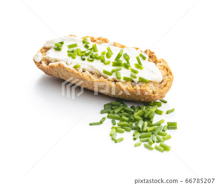 Crispbread with creamy cheese. Crispbread with creamy cheese. 66785207