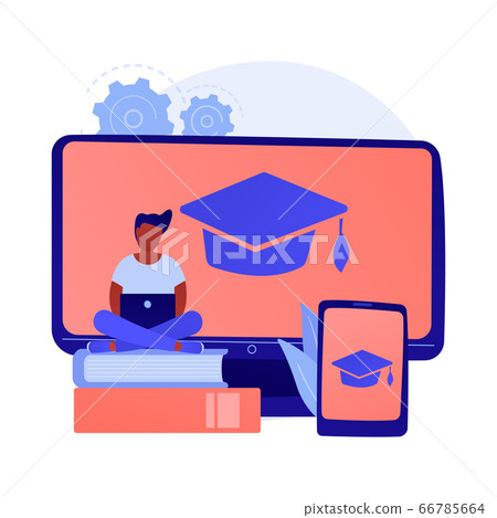 Maths online course vector concept metaphor. Maths online course vector concept metaphor. 66785664