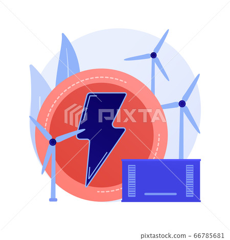 Wind farm with windmills vector concept metaphor. Wind farm with windmills vector concept metaphor. 66785681