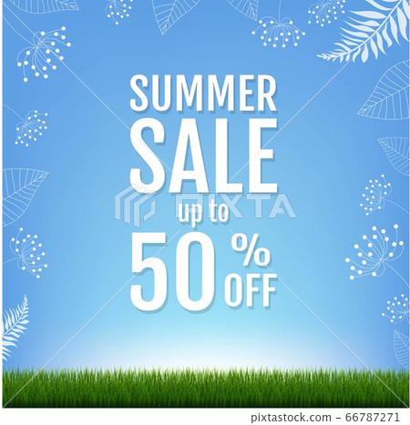 Summer Sale Banner With Floral Element Summer Sale Banner With Floral Element 66787271