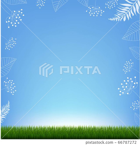 Summer Banner With Floral Element And Grass 66787272