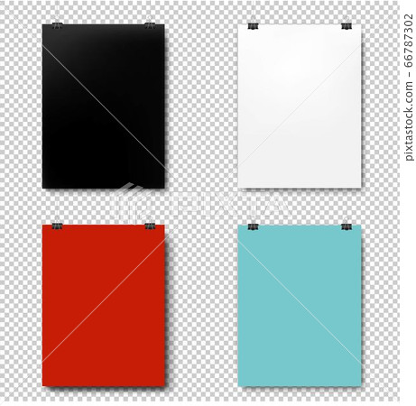 Colorful Mockup Poster Isolated Transparent Background 66787302