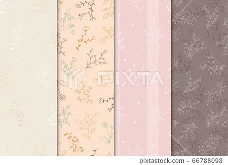 Seamless pattern with hand drawn flowers,... - Stock Illustration ...