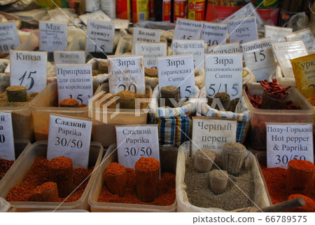Sales of spices Osh Bazaar Bishkek/Kyrgyz Sales of spices Osh Bazaar Bishkek/Kyrgyz 66789575