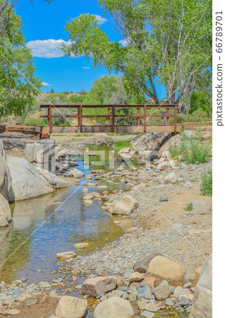 A bridge spans over a finger cove on Fain Lake 66789701