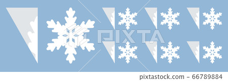 Silhouette snowflake cutting from paper vector set 66789884