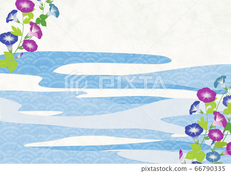 Japanese style background material-Summer image-morning glory 66790335