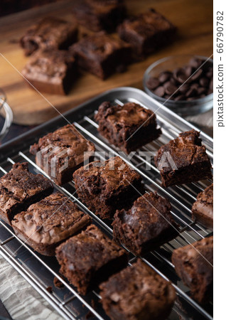 chocolate brownies with ingredients and baking chocolate brownies with ingredients and baking 66790782