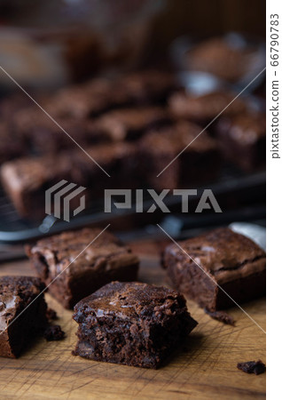 chocolate brownies with ingredients and baking chocolate brownies with ingredients and baking 66790783