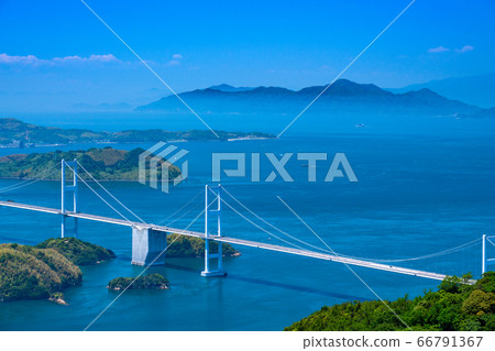 <愛媛縣>鹿島海峽大橋和富士山的景色 66791367