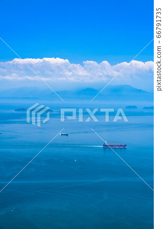 《Ehime Prefecture》View of the open sea of the Seto Inland Sea and Mt. 《Ehime Prefecture》View of the open sea of the Seto Inland Sea and Mt. 66791735