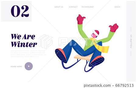 Wintertime Vacation Leisure and Recreation Website Landing Page. Cheerful Man in Warm Clothes Riding Sled Downhill. Winter Season Holidays Spare Time Web Page Banner. Cartoon Flat Vector Illustration Wintertime Vacation Leisure and Recreation Website Landing Page. Cheerful Man in Warm Clothes Riding Sled Downhill. Winter Season Holidays Spare Time Web Page Banner. Cartoon Flat Vector Illustration 66792513