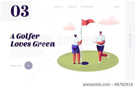 Young Golfers Couple Playing Golf Website Young Golfers Couple Playing Golf Website 66792918