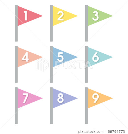多彩三角旗與數字 66794773