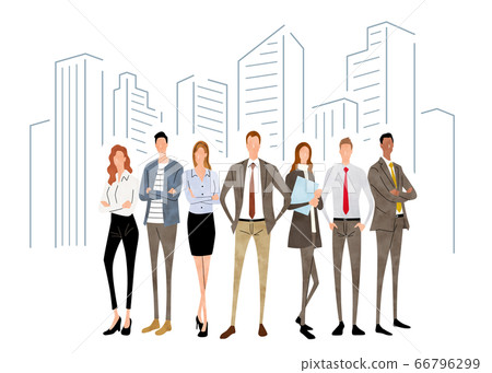 Illustration material: people, business scene, team 66796299