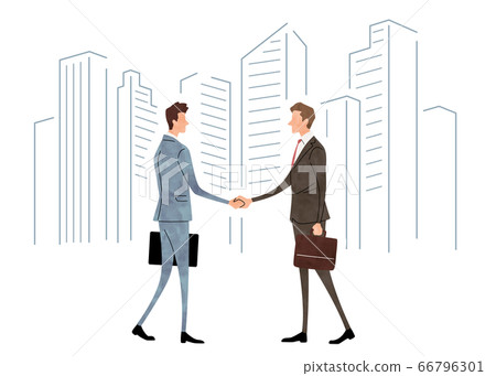 插圖素材:商業場景,男人,握手 插圖素材:商業場景,男人,握手 66796301