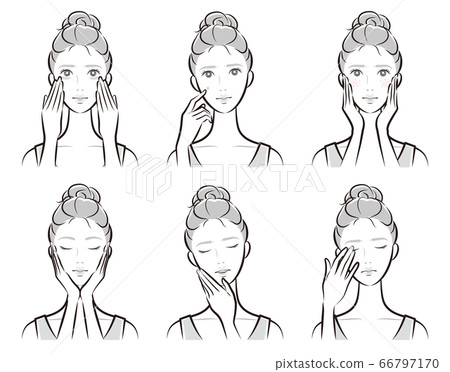一個女人在做護膚的插圖 一個女人在做護膚的插圖 66797170