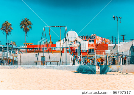 Famous Los Angeles Beach - Venice Beach with 66797517