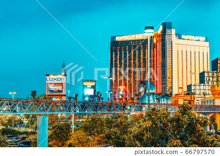 Main street of Las Vegas-is the Strip in evening Main street of Las Vegas-is the Strip in evening 66797570