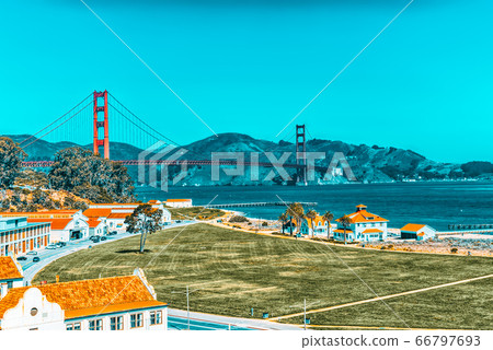 Panorama of the Gold Gate Bridge and the other 66797693