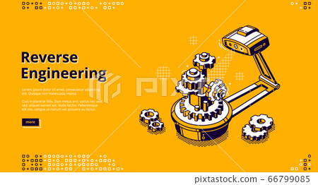 Vector landing page of reverse engineering 66799085