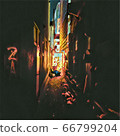 Alley scenery (night) 66799204