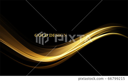 Abstract shiny color gold wave design element 66799215