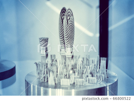 Object printed on metal 3d printer close-up 66800522