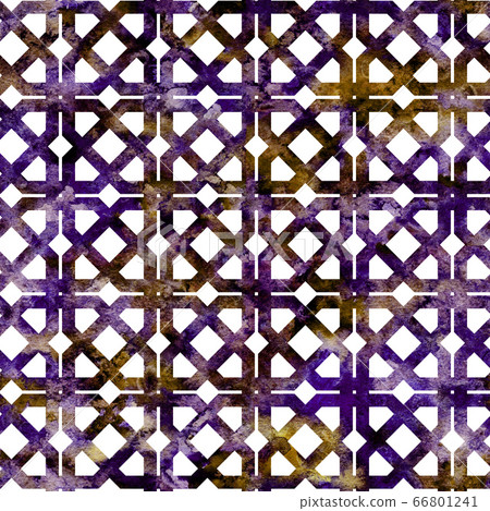 Geometric colorful grid in arabesque style. Seamless pattern 66801241