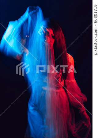 blurred mystical scary portrait of a young Ghost girl with mental disorders blurred mystical scary portrait of a young Ghost girl with mental disorders 66801719