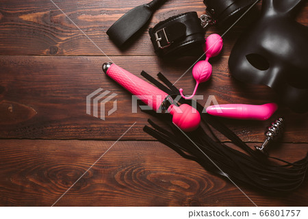 set of female sex toys for Masturbation and orgasm. Vibrator and vaginal balls 66801757