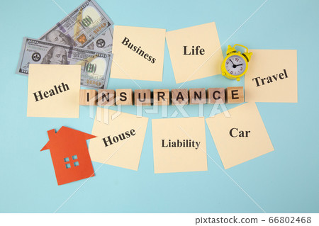 INSURANCE concept with yellow sticky notes 66802468