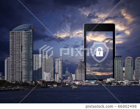 Business security insurance online concept Business security insurance online concept 66802498