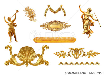 Gold details from France isolated on a white Gold details from France isolated on a white 66802959