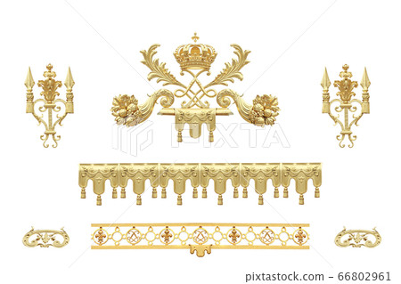 Isolated golden details of the castle of Isolated golden details of the castle of 66802961