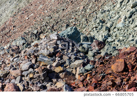 Close-up of a slag heap of iron ore quarry 66805705