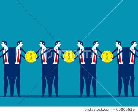 Business people give and take money. Business and 66806629