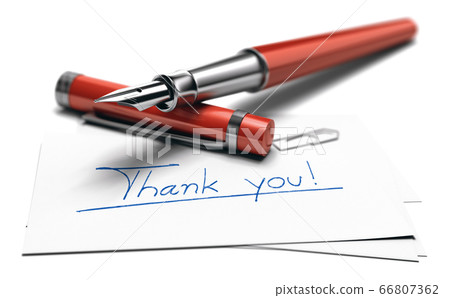 Thanking someone, Thank you card over white Thanking someone, Thank you card over white 66807362
