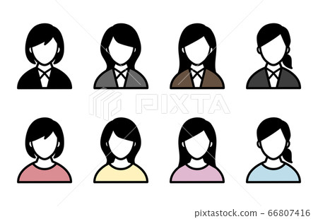 Set of female icons/Businesswoman/People 66807416