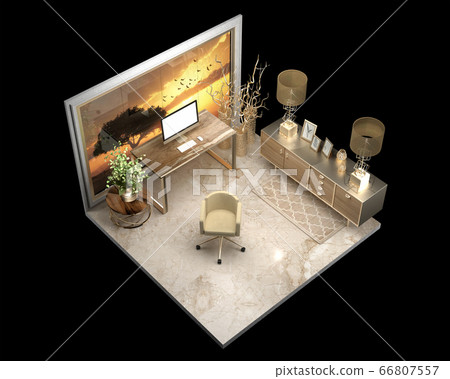 3D rendering of working space 3D rendering of working space 66807557